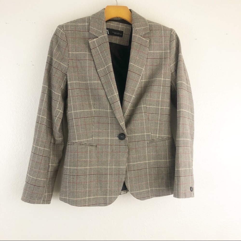 Zara Plaid Blazer Size 2